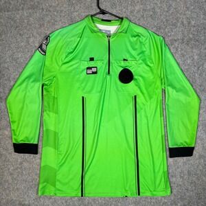 Official Sports Pro Soccer Referee Jersey Mens XL Green USSF L/S Zip Uniform